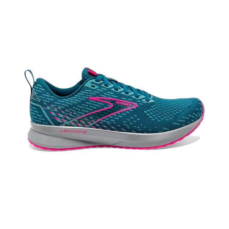 Brooks LEVITATE 5 Road Running Shoes Womens Sale - Blue/Porcelain/Pink (ORN481562)